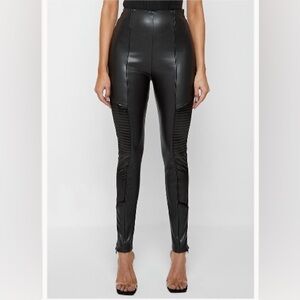 Leather Ribboned Leggings
